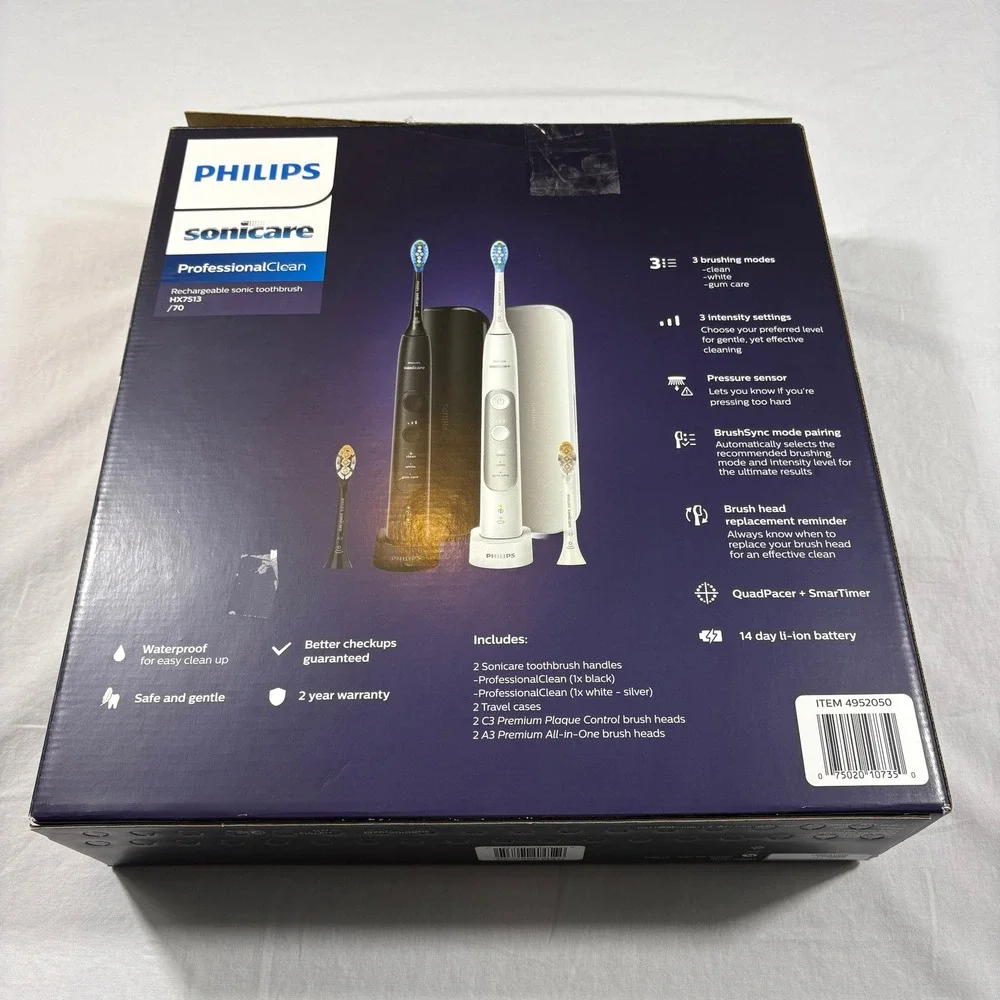 Philips Sonicare ProfessionalClean Rechargeable Sonic Toothbrush HX9313 2 pack